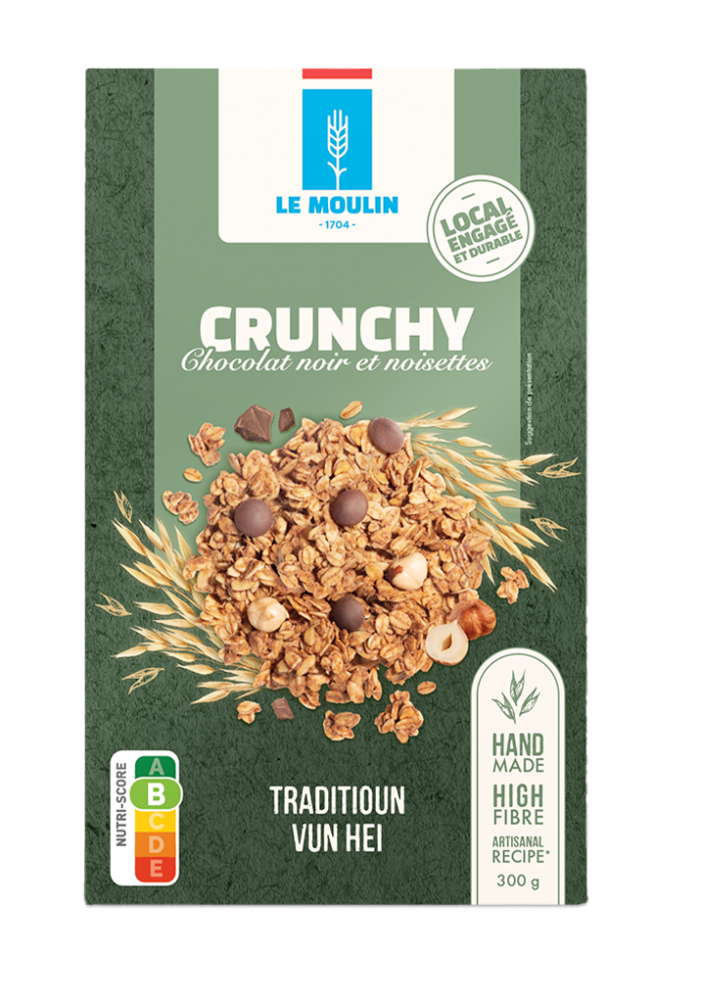 CRUNCHY CHOCOLAT NOIR ET NOISETTES - 300 G